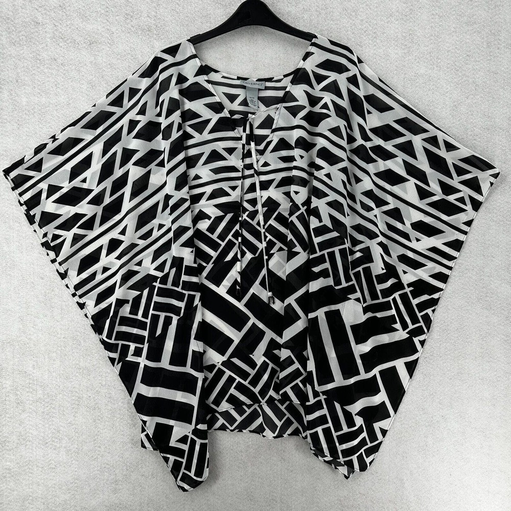 Catherines Plus Poncho Top‎ Shirt Womens 0X/1X Blouse Short Sleeve Boho